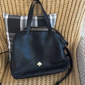 Kate Spade black pebbled leather hobo bag.